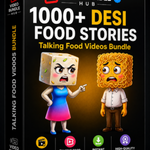 1000+ AI DESI FOOD STORY BUNDLE — TALKING MITHAI & VEGGIE CLIPS